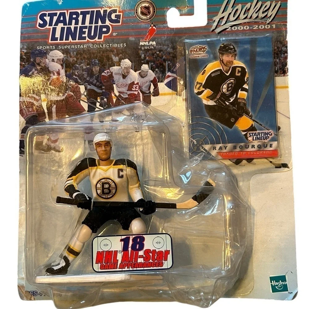 Hasbro Starting Line Up NHL Boston Bruins Vintage Ray Bourke Figure On Card